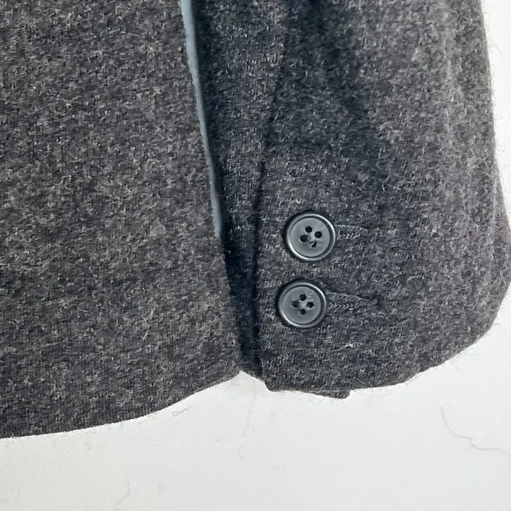J. Crew 100% Wool Flannel Casual Blazer Suit Jacket Charcoal Grey Womens 4